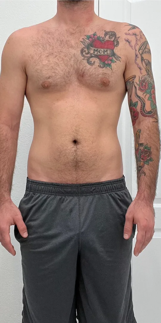 Client before, lean muscle gain