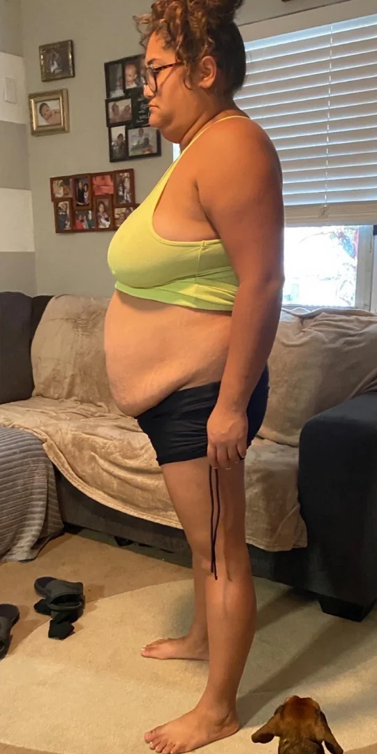 Female client before, body recomposition